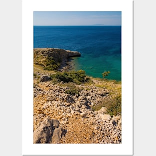 Coast Near Stara Baska, Krk, Croatia Posters and Art